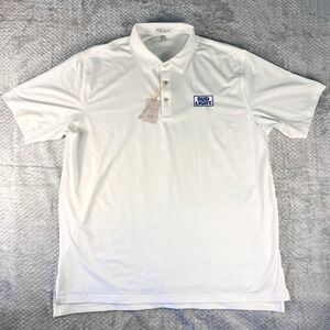 Peter Millar Crown Sport Polo XXL White Bud Light Logo Summer Comfort NWT $110
